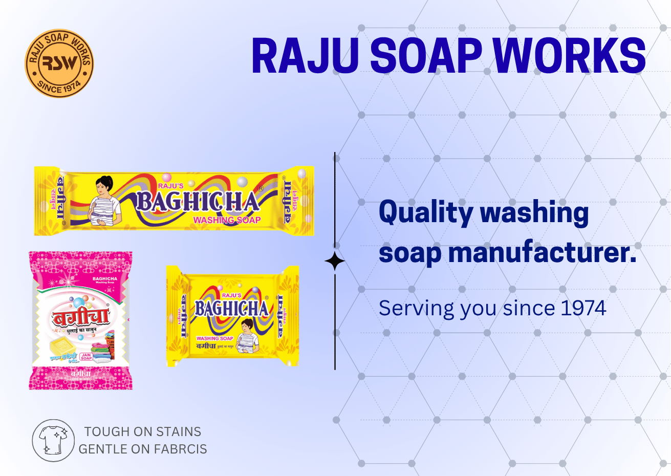 Raju Gota and Baghicha washing soap packs by Raju Soap Works